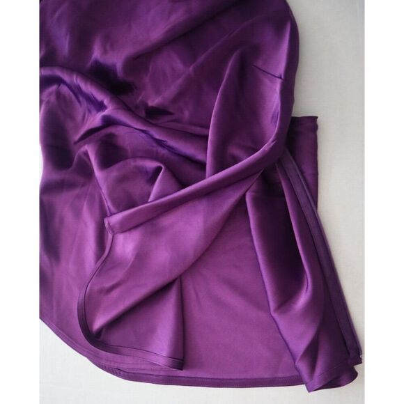Polo Ralph Lauren Women's Sz 12 Purple Sleeveless Cutout Satin Blouse - Picture 6 of 11